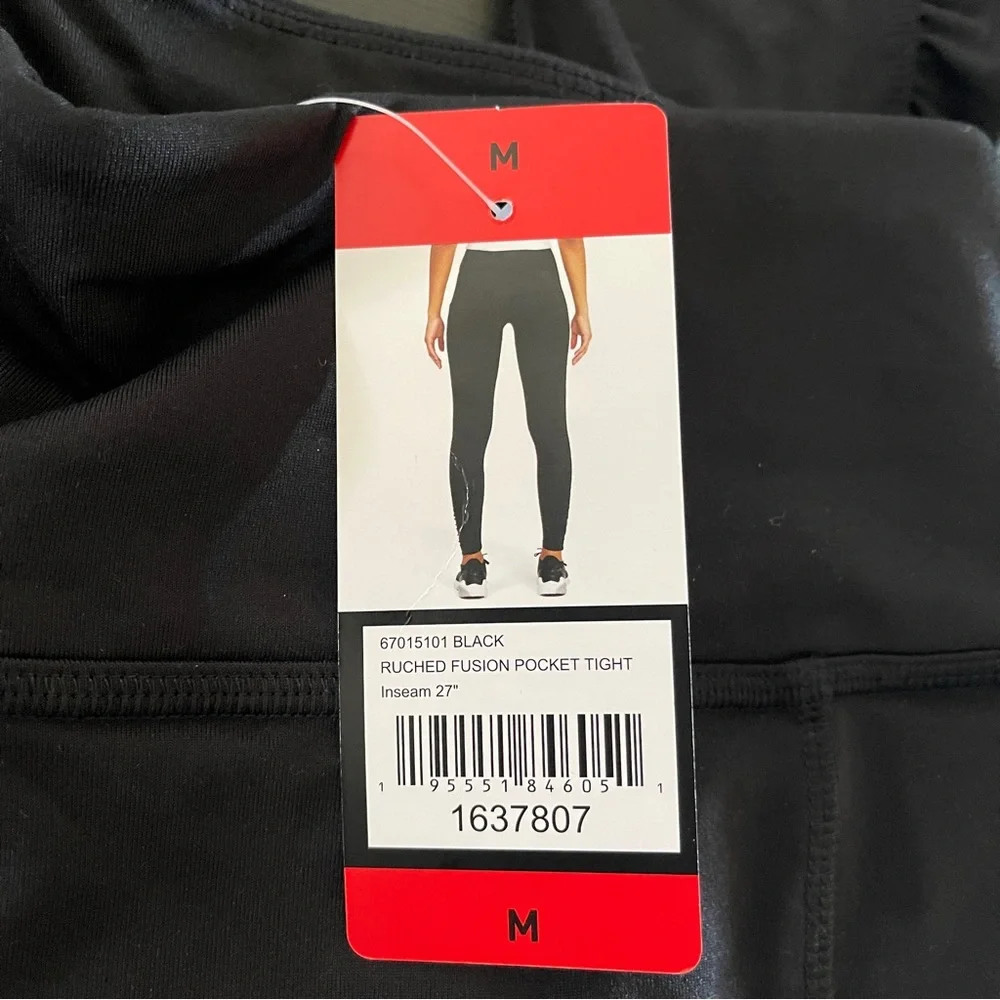 NWT Puma Women's Ruched Fusion Black Pocket Tight Workout Legging M - Picture 6 of 6